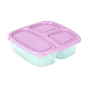 Plasticforte Vershoudbakje - 3-vaks - 1,2L - meal prep - herbruikbaar - roze