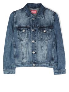 Diesel Kids veste en jean à logo embossé - Bleu