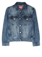 Diesel Kids veste en jean à logo embossé - Bleu