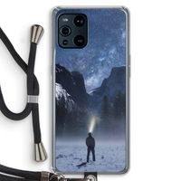 Wanderlust: Oppo Find X3 Transparant Hoesje met koord Wanderlust: Oppo Find X3 Transparant Hoesje met koord