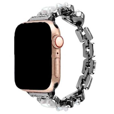 Apple Watch Hart Stalen Schakel Band - Demi Zwart - 38, 40, 41 & 42mm Apple Watch Hart Stalen Schakel Band - Demi Zwart - 38, 40, 41 & 42mm