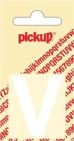 Plakletter Helvetica 40 mm Sticker witte letter v Pickup - Pickup