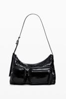 Leren tas met zakken - BLACK - U