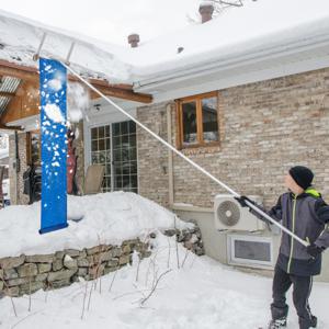 Sneeuwhark voor Dak met 4 Verlengstukken 151-611 cm Aluminium Dakhark met Anti-Slip Steel Brede Snijkop voor Thuis Pakhuis