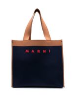 Marni sac cabas à logo imprimé - Bleu - thumbnail