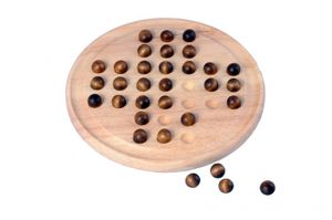 Longfield Games solitaire hout/rubber 23 cm naturel