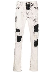 Philipp Plein jean Rock Star à effet usé - Blanc