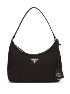 Prada mini sac à plaque logo - Noir