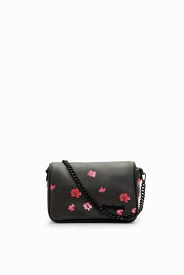 Gewatteerde schoudertas bloemen S - BLACK - U
