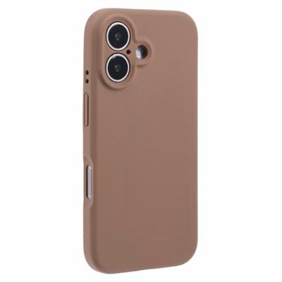 Lunso iPhone 16 Plus hoesje - Flexibel siliconen Backcover - Bruin
