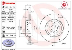 Remschijf BREMBO, Remschijftype: Binnen geventileerd, u.a. für BMW