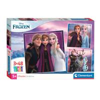 Disney Clementoni legpuzzel super color vierkant frozen, 3x48st.