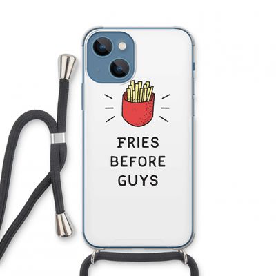 Fries before guys: iPhone 13 mini Transparant Hoesje met koord