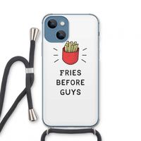 Fries before guys: iPhone 13 mini Transparant Hoesje met koord
