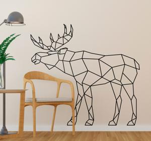 Muursticker wilde dieren geometrisch eland design