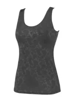 Dames hemd microfiber - Floral - Microvezel onderhemd met brede bandjes - M - Zwart - Top - Singlet - M - M - M - M - M - M - M - M - M - - thumbnail