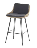 Bohemian Bar chair Natural with cushion | 4 Seasons Outdoor