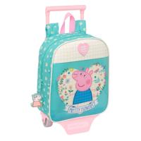 Schoolrugzak met Wielen Peppa Pig Pretty flowers Geel Munt 22 x 27 x 10 cm