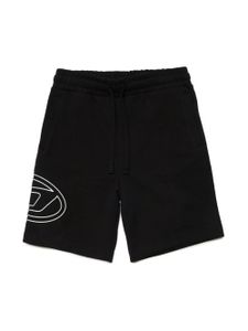 Diesel Kids short en coton fleuri à logo imprimé - Noir