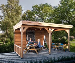 Douglasvision buitenverblijf 530x300 cm - Bouwpakket- Plat dak- Onbehandeld lariks Douglas hout- Woodvision