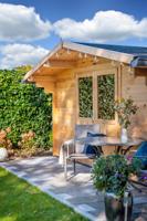 Blokhut - Tuinhuis Murcia | 34 mm | vuren grijs geïmpregneerd