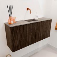 Toiletmeubel Mondiaz Joya Dlux | 90 cm | Meubelkleur Walnut | Faye wastafel Oza Wasbak Midden | Zonder kraangat(en) Toiletmeubel Mondiaz Joya Dlux | 90 cm | Meubelkleur Walnut | Faye wastafel Oza Wasbak Midden | Zonder kraangat(en)