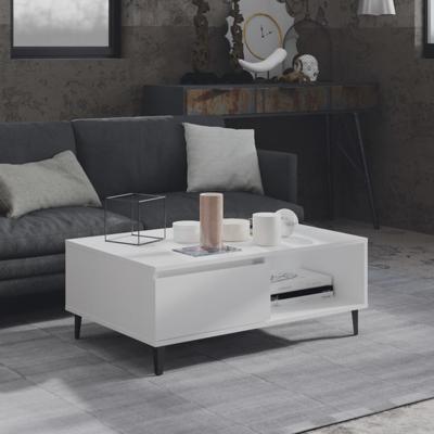 Salontafel 90x60x35 cm bewerkt hout wit
