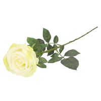 Top Art Kunstbloem roos Nova - warm wit - 75 cm - kunststof steel - decoratie bloemen   -