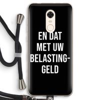 Belastinggeld - Zwart: Xiaomi Redmi 5 Transparant Hoesje met koord
