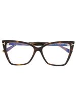 TOM FORD Eyewear lunettes de vue à effet écaille de tortue - Marron