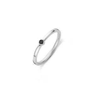 Melano Friends Ring Mini CZ Zwart | Zilver