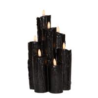 Druipkaars 7x3d vlam 25,5x15 cm zwart - Annas collection