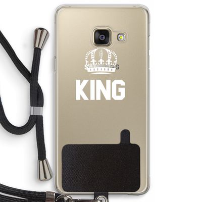King zwart: Samsung Galaxy A3 (2016) Transparant Hoesje met koord