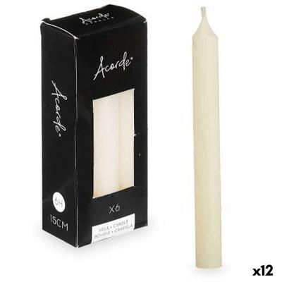 Kaarsenset Acorde Crème 2 x 2 x 15 cm 6 x 15 x 4 cm (12 Stuks)