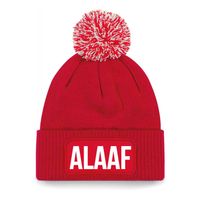 Alaaf muts met pompon unisex one size - Rood - thumbnail