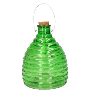 Wespenvanger/wespenval groen van glas 21 cm