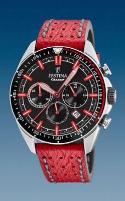Horlogeband Festina F20377-5 Leder Rood 22mm