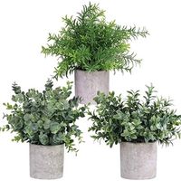 GreenDream® Kunstplanten - Kleine kunstplanten - Kamerplanten - 3 stuks - Kunstplanten 20cm - thumbnail