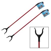 Vuilnis en afval grijper - 4x - grijpstok - oppakstok - rood - 83 cm