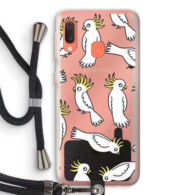 Papegaai: Samsung Galaxy A20e Transparant Hoesje met koord