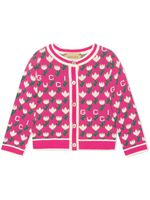 Gucci Kids cardigan à fleurs en jacquard - Rose - thumbnail