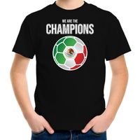 Mexico WK supporter t-shirt we are the champions met Mexicaanse voetbal zwart kinderen - thumbnail