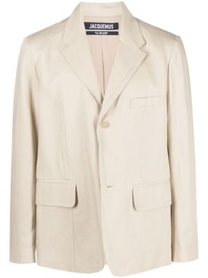 Jacquemus blazer à simple boutonnage - Tons neutres