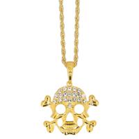 Boland Piraten ketting - schedel - goud - kunststof - carnaval - sieraden