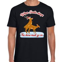 Foute kerstborrel t-shirt seksende rendieren zwart voor heren 2XL (56)  - - thumbnail