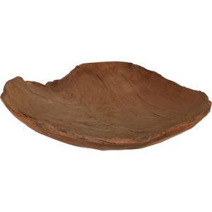 Tafeldecoratie schaal/plateau - teak hout - D30 cm