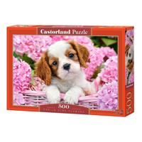 Selecta Castorland legpuzzel pup in pink flowers, 500st.