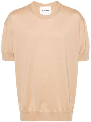 Jil Sander pull en laine à manches courtes - Tons neutres