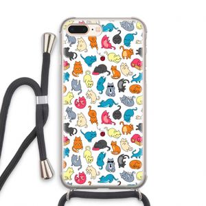 Kleurrijke katten: iPhone 7 PLUS Transparant Hoesje met koord