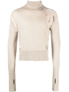 MM6 Maison Margiela pull col roulé à effet usé - Tons neutres